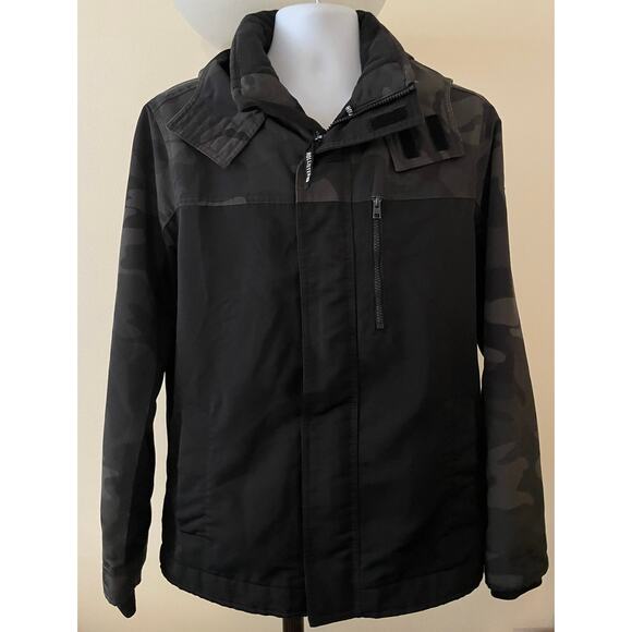 Hollister California Mens Size M All Weather Camo Black Jacket - Picture 3 of 16